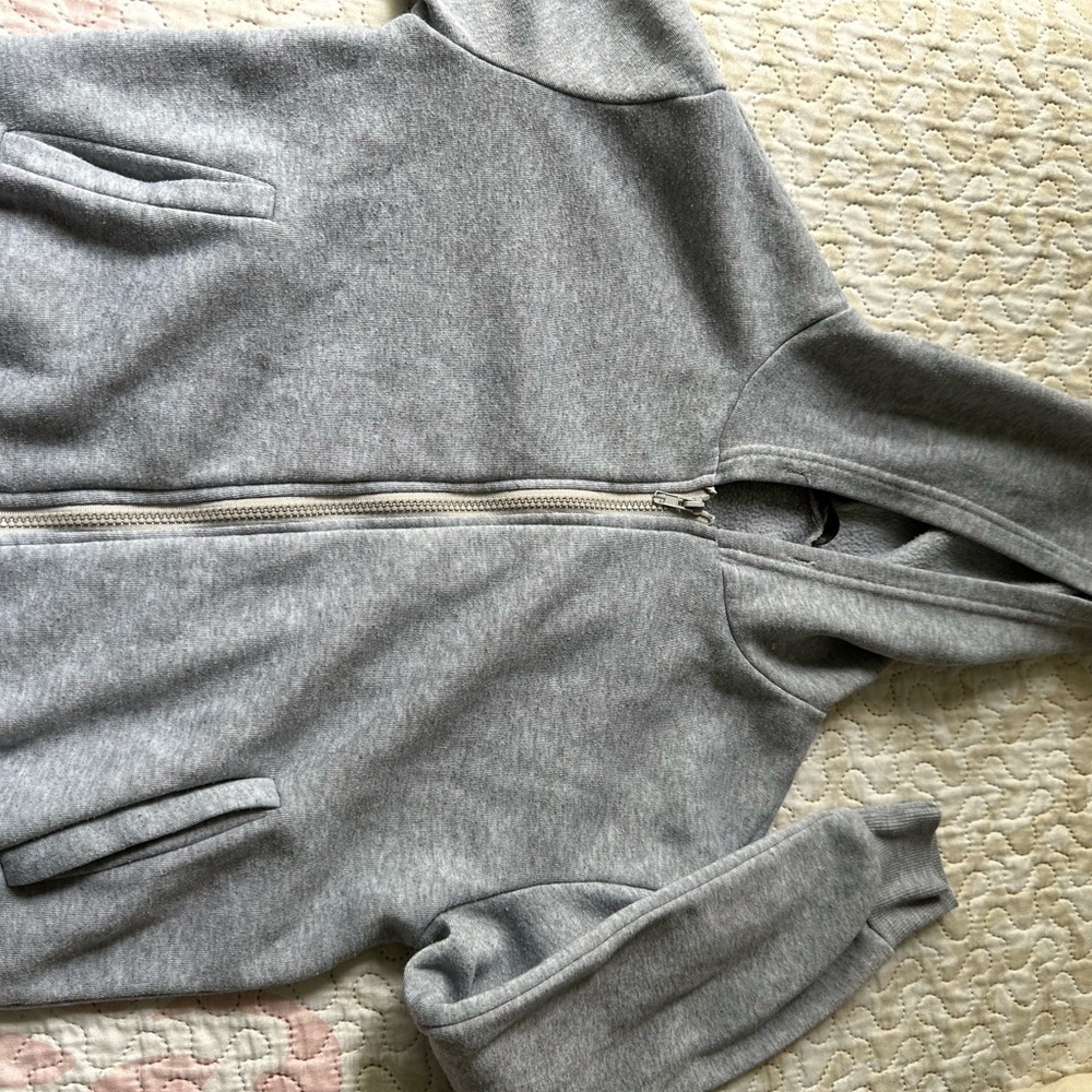 Gray Zip-Up Hoodie